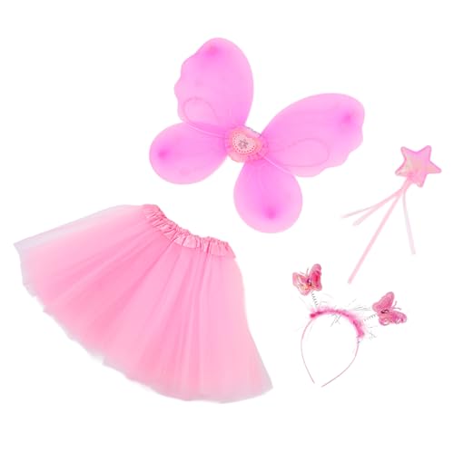 OATIPHO 1 Set Schmetterlingsflügel Vierteiliges Set Mädchenkleid Kinder Performance Flügel Glockenkostüme Für Mädchen Halloween Kostüme Flügel Feen Kostüm Outfit Feenkostüm Für von OATIPHO