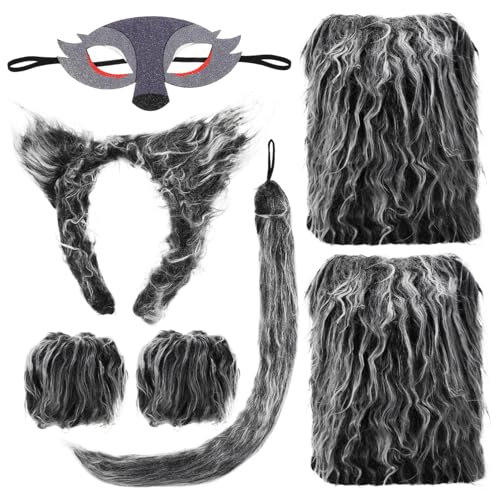 OATIPHO 1 Set Wolfsohren Set Hirschkostüme Hundeschwanz Pelzohren Stirnband Ratte Fuchs Katze Hundeohren Stirnband Ohren Kostüm Fuchsohren Und Kostümmaske Super Realistische von OATIPHO