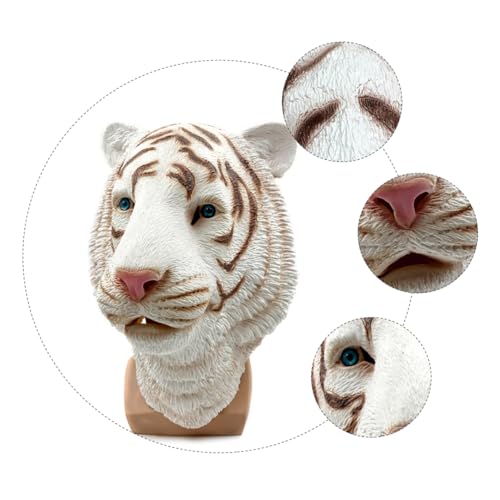 OATIPHO 1 Stk Tiger Cosplay- Mäusespeck beängstigend Kostüm Tierkopfmaske halloween costume halloween gruselmaske Tigergesicht aus Tiger-Kopfschmuck Emulsion von OATIPHO