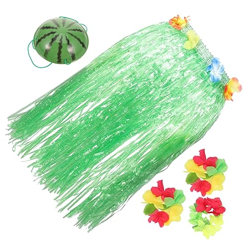 OATIPHO 1 Strohrock- Bikinis Partydekoration Bausatz Rock aus tropischem Gras Kostüm mottoparty hawaii summerdress hawaiianisches Blumenstirnband Wassermelonen- Plastik Green von OATIPHO