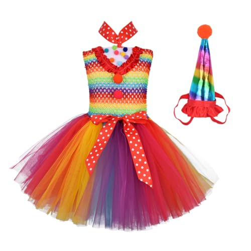 OATIPHO 1 Stück Regenbogen Kleid Anzug Rock Tutu Kleid Clown Kleid Performance Kleid Cosplay Rock Regenbogen Partykleid Party Rock Regenbogen Rock Cosplay Kleid Tutu Rock von OATIPHO