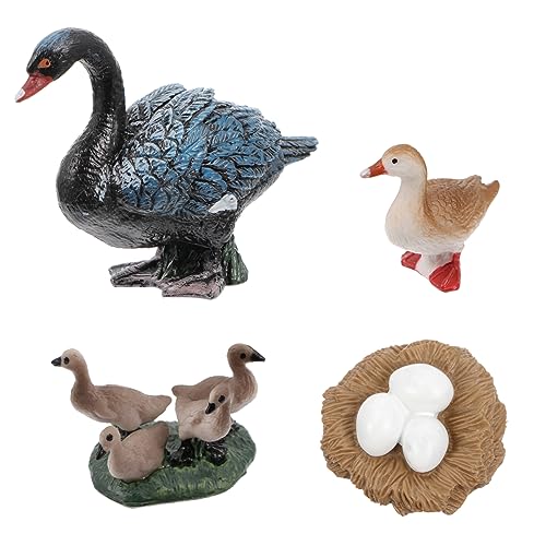 OATIPHO 1 schwarzes Schwanenmodell Mini-Entenspielzeug Simulation Schwan Ornamente Spielzeug für Kinder kinderspielzeug Kid Toys Schwan-Display-Modelle Evolutionsmodell des Schwans Plastik von OATIPHO