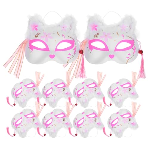 OATIPHO 10 Stück Japanische Fuchsmaske mit Led-leuchten Halbgesichts-design Plüsch und Federn Atmungsaktiv und Leicht für Cosplay Halloween Karneval und Kostümpartys batteriebetrieben OATIPHO 10 Stück Japanische Fuchsmaske mit Led-leuchten Halbgesichts-design Plüsch und Federn Atmungsaktiv und Leicht für Cosplay Halloween Karneval und Kostümpartys batteriebetrieben von OATIPHO