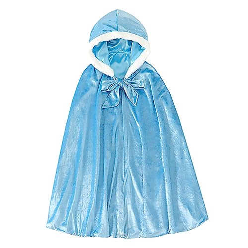 OATIPHO 1Stk Umhang für Halloween Costume Halloween Kleidung Children Toys Accessoire Umhang -Cape Maske Kostüme Cosplay mit Kapuze Mantel Kinderkostüm Baumwolle Blue von OATIPHO