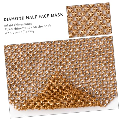 OATIPHO 1stk Diamant-halbmaske Cosplay-maske Dekorative Masken Tänzer Gesichtsschleier Halloween-gesichtsabdeckung Nachtclub-gesichtsabdeckung Party Kreative Masken Maskerade Golden Metall von OATIPHO