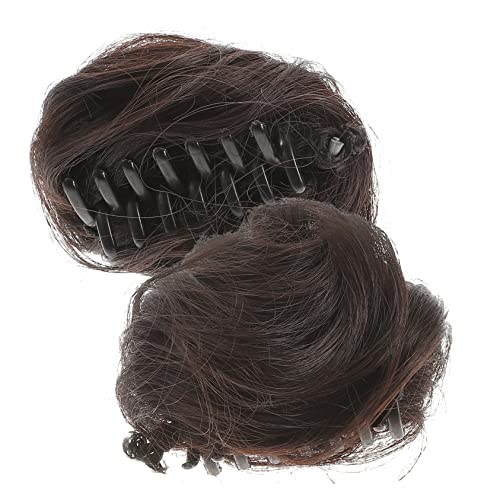 OATIPHO 2 Stück Gefälschte Katzenohren Fleischbällchen Kopf Space Haarknoten Chignon Haarnetze Für Dutts Haarknoten Erweiterungen Krallenclip Unordentlicher Dutt Gefälschter Dutt von OATIPHO