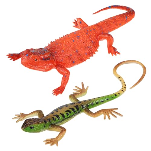 OATIPHO 2 Stück Simulation Tiermodell Tiere Die Tierspielzeugtiere Realistische Reptilienfigur Simulation Tierfiguren Simulation Eidechsenfigur Desktop Dekoration Kunststoff von OATIPHO