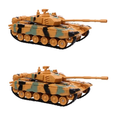 OATIPHO 2St Panzermodell Spielzeug Toys Kinderspielzeug Kinder Panzer Tank Jungs-Spielzeug Spielzeuge militärisches Panzerspielzeug militärisches Spielzeug Plastik Yellow von OATIPHO