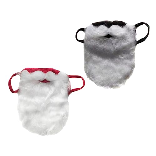 OATIPHO 2St Weihnachtsbart Maske echte Weihnachtsmannperücke Santa Kostüm falscher Bart Gesicht weihnachtsdeko Mouth mask weihnachtsmann Kopfschmuck Weihnachtsmann Bart Baumwolle Black von OATIPHO