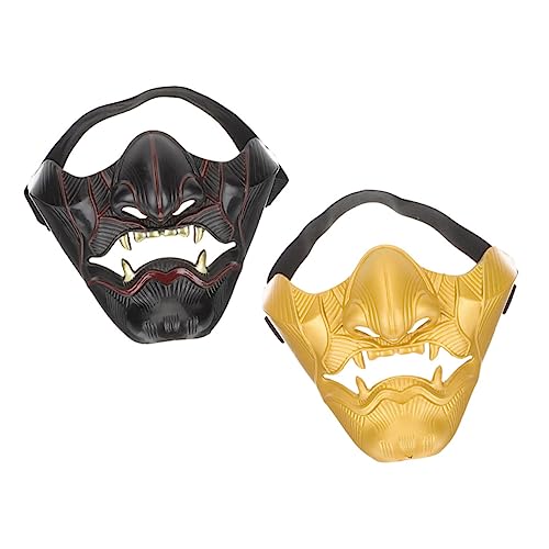 OATIPHO 2st Schreckliche Gesichtsmaske Schreckliche Masken Halloween-gruselmasken Halloween-requisite Halloween-cosplay Halloween-gesichtsmaske Für Erwachsene Teufelsmaske Plastik Black von OATIPHO