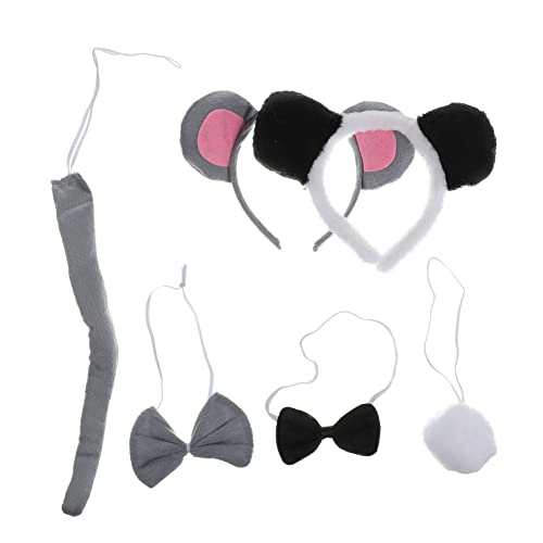 OATIPHO 2st Tierisches Stirnband Plüschohren Haarreifen Maskerade-fliege Party-fliege Tier-cosplay-kostüm Häschen-stirnbänder Plüschtierschwanz Tierschwanzkostüm Cosplay Tierschwanz Stoff von OATIPHO