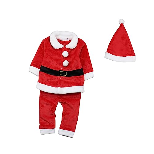 OATIPHO 3 Teiliges Weihnachtskostü Für Mit ütze Santa Claus Outfit Für Jungen Und ädchen Festliche Kleidung Für Die Weihnachtsfeier Größe von OATIPHO