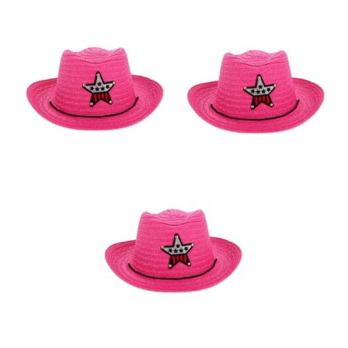 OATIPHO 3st Cowboyhut Für Cowgirl-hut Für Kuhmädchenhut Damen Cowgirl-hut Für Kleinkinder Lustiger Cowboyhut Kuhhut Cowboyhüte Kleinkind-jungenhüte Kostümzubehör Rosy von OATIPHO