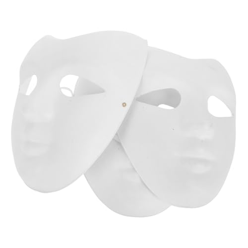 OATIPHO 3st Handbemalte Weiße Embryo-maske Weiße Maskerademaske Masken Zum Schmücken Bemalbare Masken Papiermasken Zum Basteln Leere Masken Zum Dekorieren Umweltfreundliches Zellstoff von OATIPHO