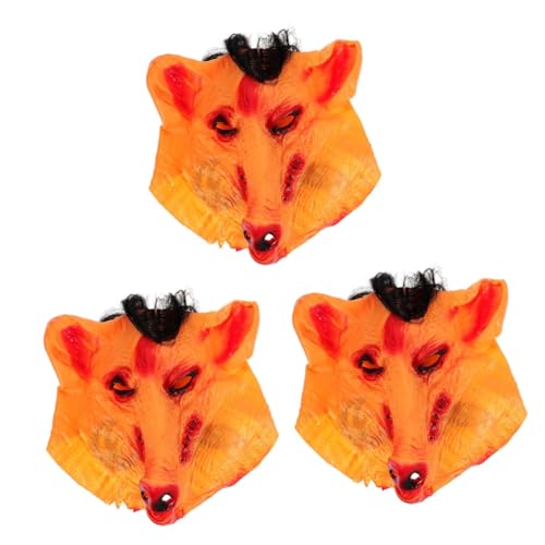 OATIPHO 3st Masken Hundemaske Kostüm Hirsch Maske Halloween-maske Wolf Außerirdische Maske Tierkopfmaske Led-maske Horrorbär Pelzige Maske Nase Tiere Hasenmaske Fuchsmaske Emulsion von OATIPHO