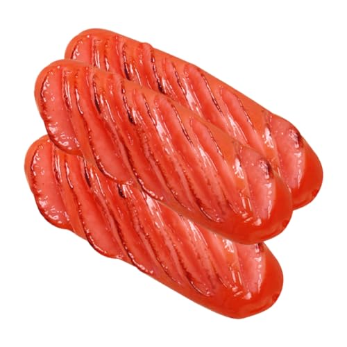 OATIPHO 3st Simulierte Wurst Fleischwolf Hühnerfleischwürstchen Hund Füller Gewicht Künstliche Nahrung Gefälschtes Essen Hot-Dog-Maschine Vegetarische Hot Dogs Dampfer PVC Rot von OATIPHO