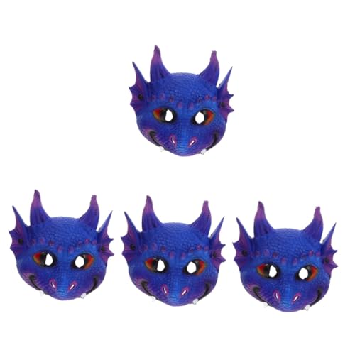 OATIPHO 4 Stück Drachenmaske Drachen Cosplay Maske Tierkopfmaske Drachenkopfmaske Halloween Maske Halloween Kostümzubehör 3D Tiermaske Drachenkostüm Party Kostümzubehör Cosplay von OATIPHO