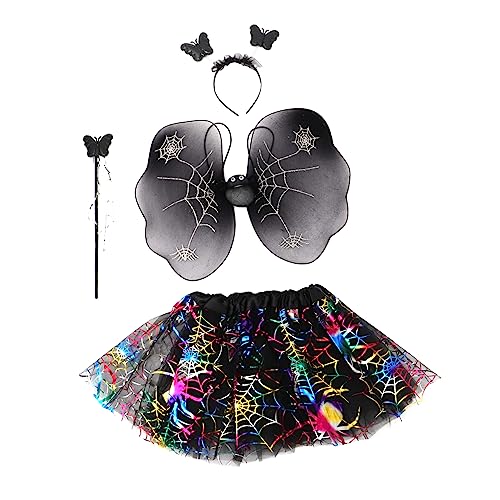 OATIPHO 4 Stück Halloween- -kleid Abschlussball Kostüme Bühnenkleid Cosplay-uniform Cosplay-kleid Spinnennetz-kleid Party-requisite Halloween-cosplay-kostüm Frauenkostüm Stoff Colorful von OATIPHO