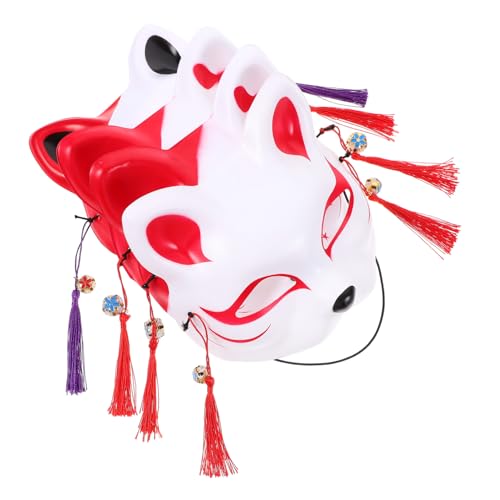 OATIPHO 4 Stück Katzenmaske Maskerade Füchse Maske Halbe Füchse Maskerade Fuchs Partyzubehör Halbe Fuchsmaske Maskerade-party-maske Japanische Fuchsmaske Plastik Rot von OATIPHO