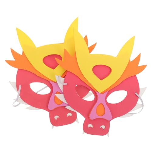 OATIPHO 4 Stück Kindermaske Zum Jahr Des Drachen Seiden-augenmaske Zum Schlafen Gesicht Lustige Maske Drachenmaske Für Augenmaske Für Drache Für Zubehör Masken Rot Eva von OATIPHO