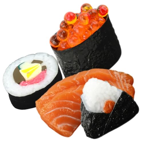 OATIPHO Sushi Go 4 Stück Simulation Lebensmittelmodell Künstliche Nahrung Stellen Sie Sich Sushi Vor Sushi-kit Sushi Deko Sushi-Dekoration Japanisches Sushi-Modell Simuliertes Sushi- PVC von OATIPHO