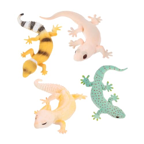 OATIPHO 4 Stück Tiermodell für kinderspielzeug kindergeschenk Gecko Dekoration kinderspielsachen spielset Tierfigur Simulations-Gecko-Figuren Mini-Gecko-Modell Plastik von OATIPHO