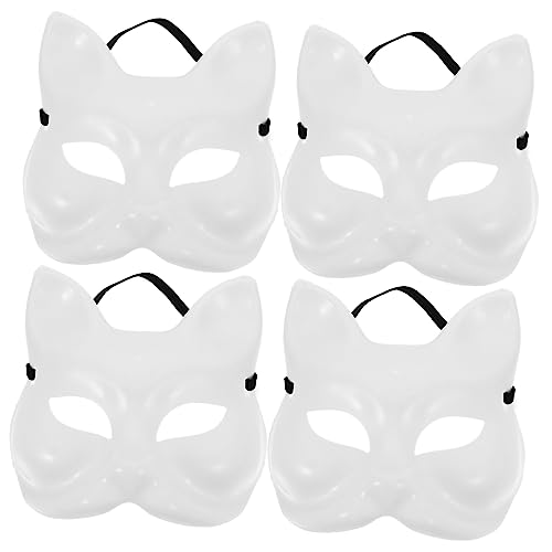 OATIPHO 4er Set DIY Leere Fuchsmaske Zum Handbemalen Party Masquerade Maske Für Karneval Und Cosplay Kreatives Bastelzubehör Für Und Erwachsene von OATIPHO