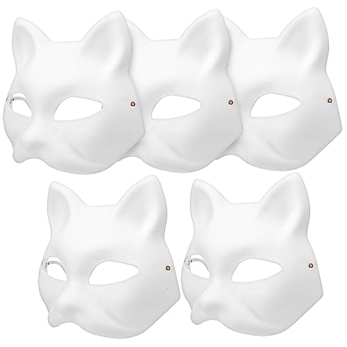 OATIPHO Leere Katzenmasken Cat Mask Bemalt Katzenmasken Weißem Leere Handbemalbare Masken Für Halloween Cosplay Accessoires Ideal Für Maskerade Partys von OATIPHO