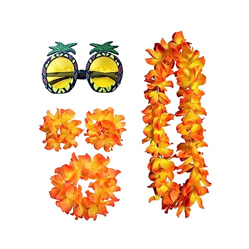 OATIPHO 5 Stück Lustige Brillen Partybrillen Hawaii Brillen Ananas Brillen Hawaii Girlande Hawaii Kopfschmuck Hawaii Armband Ananas Brillen von OATIPHO