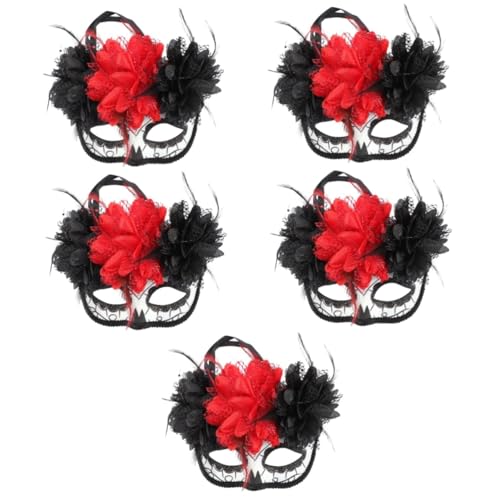 OATIPHO 5St Maskerade Maske Abschlussball-Auge Tag des toten Schädels halloween kostüm halloween costume Maskerade-Maske tag der toten halbe gesichtsmaske tag der toten maske bilden Blumen von OATIPHO