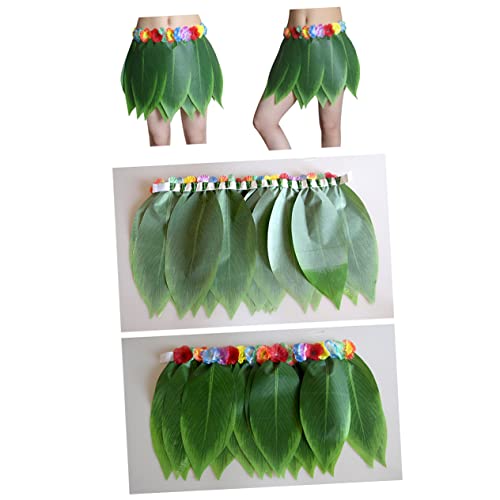 OATIPHO 5St haircharm hawaii outfit hawaii kleidung гирлянда junplee hula Hawaii-Partykostüm hawaiianische blumen blatt gras röcke grüne Girlande hawaiianische Blumenkette grünes Outfit von OATIPHO