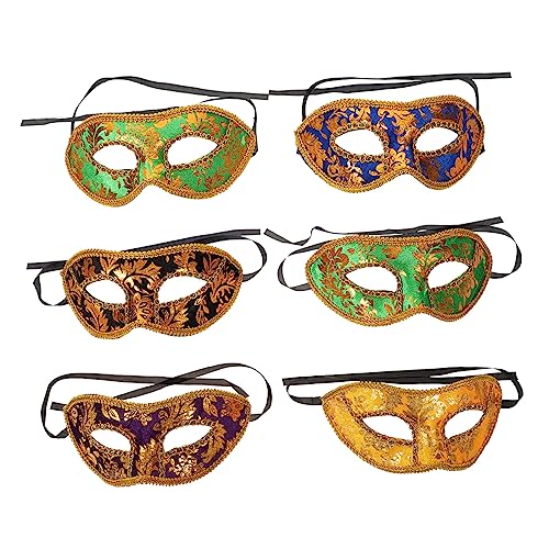 OATIPHO 6 Stück Halb Halloween Zubehör Maskenball Venezianische Masken Auf Bankett Gruselige Masken Maskerade Für Frauen Party Gesichtsfotografie Requisite Gestrickter Stoff von OATIPHO