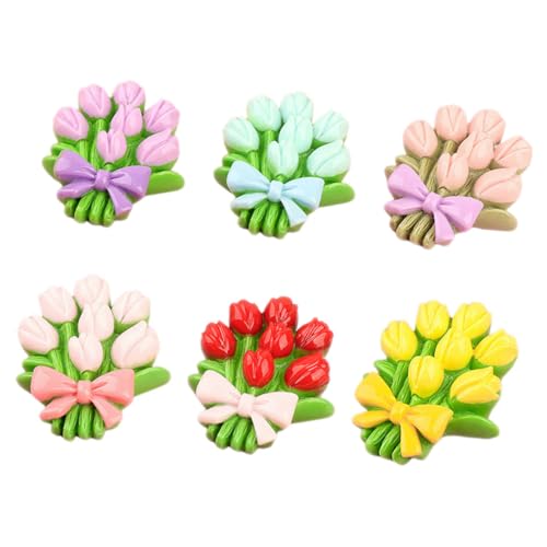 OATIPHO 6 Stück Künstlicher Blumenstrauß Für Handyhüllen Dekor Charms Für Die Schmuckherstellung DIY Telefonhüllen Charms Miniatur Modell Charms Für Die DIY Herstellung Haarspange DIY von OATIPHO