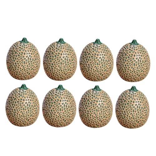 OATIPHO 8St künstliche Früchte bürodeko büro deko küchen deko Decorum deko für den Schreibtisch realistische Cantaloupe-Requisite Cantaloupe-Verzierung simulierte Honigmelone Harz Green von OATIPHO