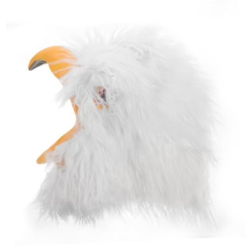 OATIPHO Adlermaske Tiermasken Adler-halloween-maske Halloween-masken Für Erwachsene Vogel Maske Tierkopfmaske Vogelkostüm Falkenmaske Eulenmaske Falkenkostüm Cosplay-maske Weiß Plüsch von OATIPHO