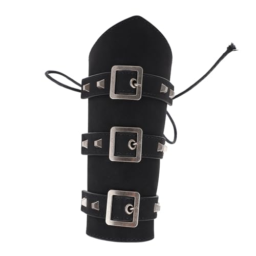 OATIPHO Armschutz Zubehör Körper Punk-Armbänder Kostüm Gothic Kunstleder gesteppt pädiprotect handgelenkschlaufe Armband bänder sportklamotten Armband aus Kunstleder Punk-Handgelenk Black von OATIPHO