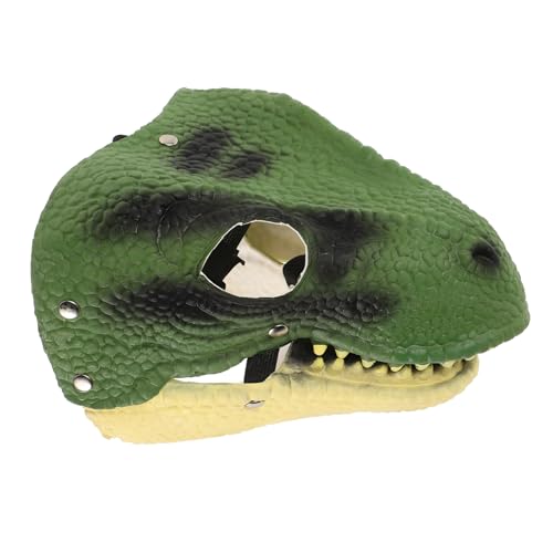 OATIPHO Dinosaurier-kopfbedeckung Lustige Dinosaurier-maske Dinosaurier-kopfmaske Tyrannosaurus-maske Cosplay-requisite Party Cosplay Dinosaurier Maske Tierkopfmaske Green Emulsion von OATIPHO