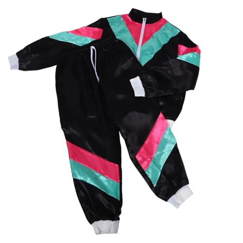 OATIPHO Disco-Kostüm Disco Kleidung Kinder-Disco-Outfit hip hop kleidung Sportliches Disco Outfit Einzigartiges Disco Outfit Disco-Accessoires Damen rosa, figurbetontes Kleid Polyester von OATIPHO