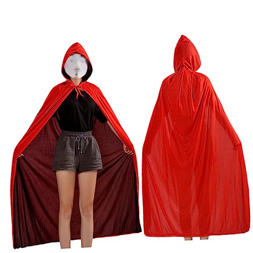 OATIPHO Doppelseitiger Kapuzenumhang Für Halloween Vampir & Hexen Kostü Für Erwachsene Und Inkl Kürbissack Set Ideal Für Karneval Und Maskerade Feiern von OATIPHO