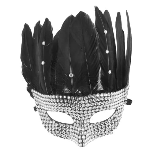 OATIPHO Elegante Gefiederte Strass Maske Für Damen Dekorative Maskerade Maske Für Halloween Karneval Und Partys Perfekt Für Kostüme Und Maskenbälle von OATIPHO