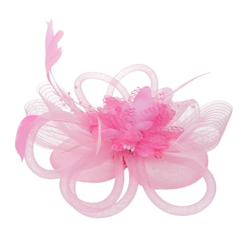 OATIPHO Feder Haarspange Hut Haarbänder Stirnband für die Teeparty Teehüte für Frauen Zubehör halloween kopfbedeckung haarschmuck Fascinator-Hut Fascinatoren für Damen Kunstfedern Rosa von OATIPHO