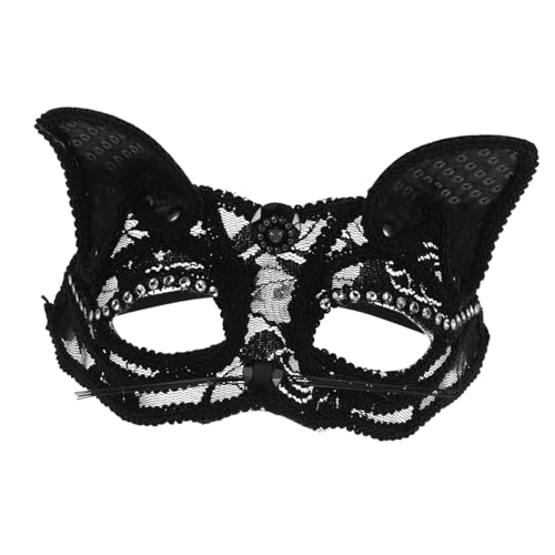 OATIPHO Fuchs Maske Halloween-maske Halloween Masken Neuartige Tierfuchsmaske Weibliche Maske Partymasken Fuchsmaske Für Männer Maskerademaske Für Mädchen Spitzenmaske Black Plastik von OATIPHO