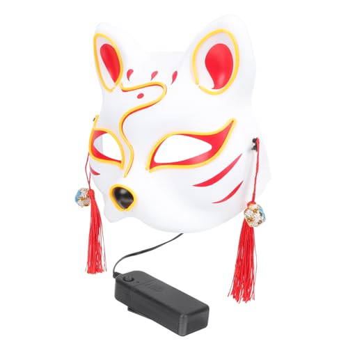 OATIPHO Fuchs Maske Leistungsmasken Kostüm Pelzige Maske Cosplay-maske Dekorative Masken Maskerade Masken Leuchtende Masken Karneval Geführte Fuchsmaske Fuchs-design-masken Plastik Yellow von OATIPHO