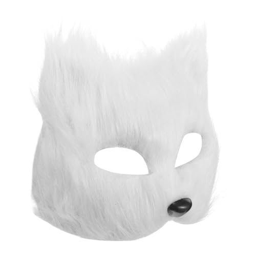 OATIPHO Fuchs Maske halloween costume halloween kleidung tier maske Maskenparty face mask halloween aufblasbare Kostüme Fuchsmaske Cosplay-Maske Party-Fuchs-Maske Partymaske Flaum Weiß von OATIPHO