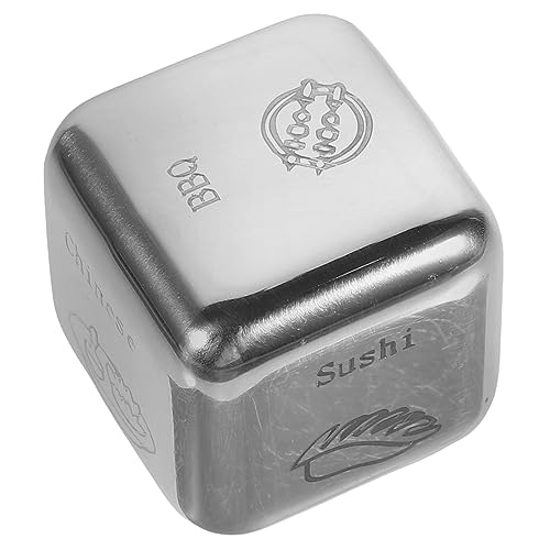 OATIPHO Gourmet-Entscheidungswürfel aus Edelstahl 403 Lebensmittelentscheider Partyspielwürfel für Valentinstag valentinsgeschenk Spiel-Requisiten Spiel Würfel Silver OATIPHO Gourmet-Entscheidungswürfel aus Edelstahl 403 Lebensmittelentscheider Partyspielwürfel für Valentinstag valentinsgeschenk Spiel-Requisiten Spiel Würfel Silver von OATIPHO