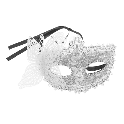 OATIPHO Halbgesichtsmaske Schmetterling Maskerade-Maske-Paar Halloween- glückselige Maskerade Frauen halloween masken halloweenmaske eyemask Masken Cosplay-Zubehör Spitze Silver von OATIPHO