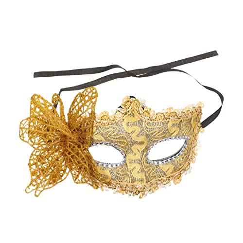 OATIPHO Halbgesichtsmaske Schmetterling Partymaske für Frauen paar maskerade masken Kostüm Maske halloween party halloween masken Maskerade-Maske für Frauen Masken Kunststoff Golden von OATIPHO