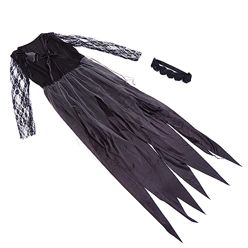 OATIPHO Halloween Damen Kostü Geisterbraut Vampir Kleid Mit Netzstoff Ideal Für Halloween Partys Kostümpartys Und Cosplay Veranstaltungen von OATIPHO