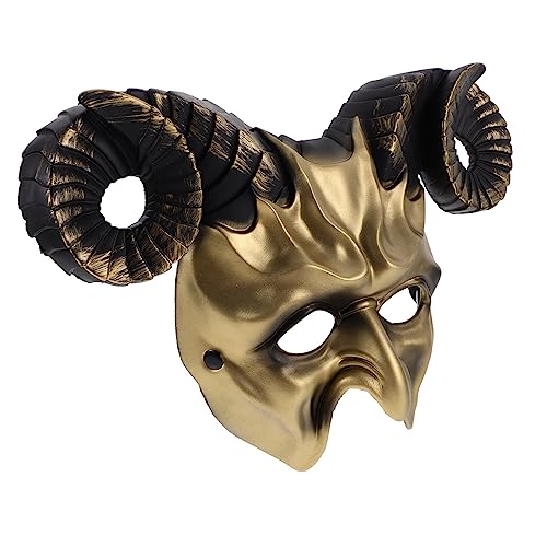 OATIPHO Ornament Ziegen-cosplay- Tierische Hälfte Lampenschirm Hängelampe Glas Rosa Folienballons Maske Für Halloween Ziegenhalbmaske Schädel Karnevalsmaske Geist Mann Hörner Plastik Horn von OATIPHO