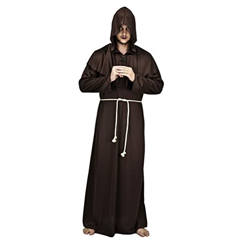 OATIPHO Halloween Mittelalter önch Kostü Klassisches Friar Cosplay Outfit Größe S Kaffee Ideal Für Karneval Fasching Und Halloween Veranstaltungen von OATIPHO